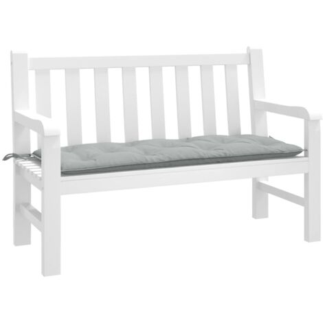 Coussin de banc de jardin-Coussin de banquette de jardin gris clair mélangé 120x50x7 cm tissu (1/5)