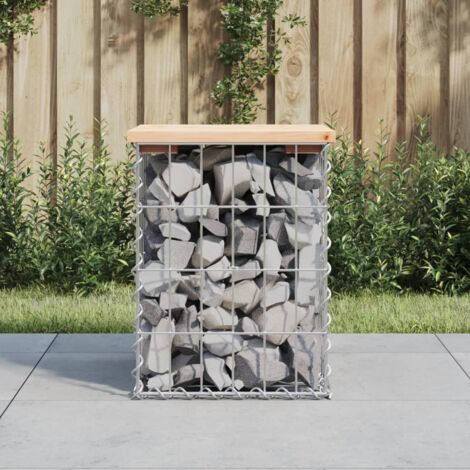 Banc de jardin design de gabion-Banquette de jardin 33x31x42 cm bois massif de pin (1/5)