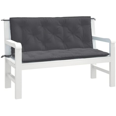 Coussins de banc de jardin lot de 2-Coussin de banquette de jardin anthracite mélangé tissu 380312 (1/5)