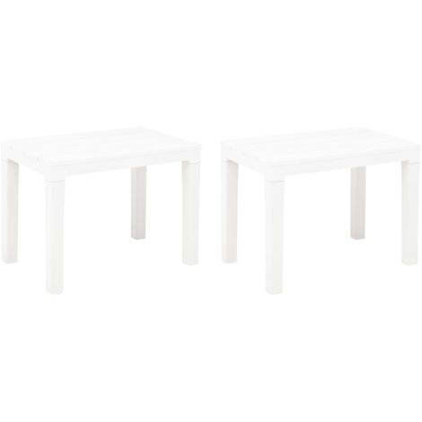 Bancs de jardin lot de 2-Banquette de jardin Blanc Plastique (1/5)