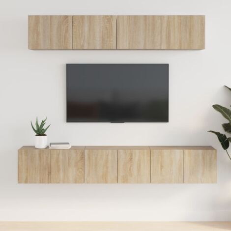 Ensemble de meubles TV 5 pcs-Banc TV-Meuble Télé Chêne sonoma Bois d'ingénierie 159338 (1/5)