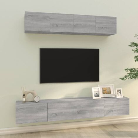 Ensemble de meubles TV 4 pcs-Banc TV-Meuble Télé Sonoma gris Bois d'ingénierie 253646 (1/5)