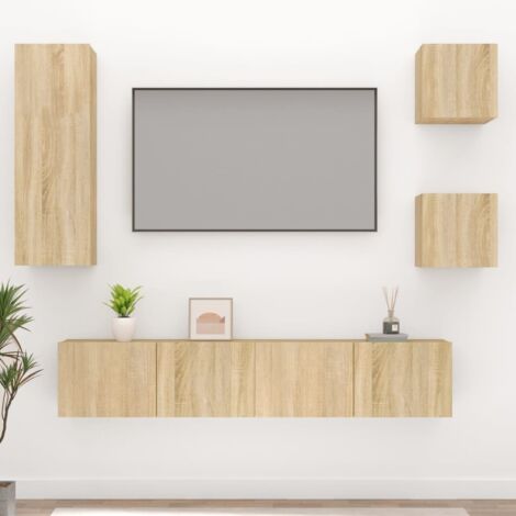 Ensemble de meubles TV 5 pcs-Banc TV-Meuble Télé Chêne sonoma Bois d'ingénierie 953976 (1/5)