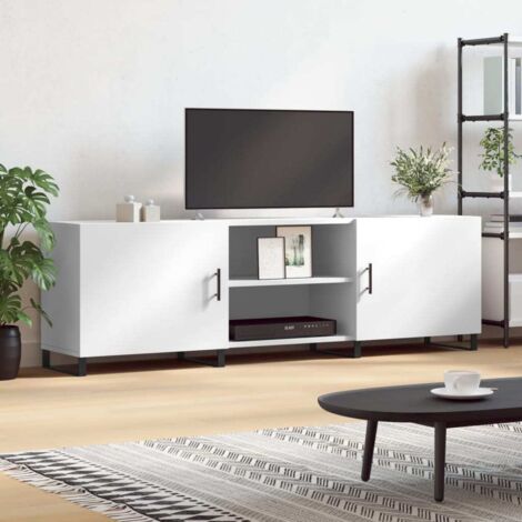 Meuble TV-Banc TV-Meuble Télé blanc 150x30x50 cm bois d'ingénierie 983574 (1/5)