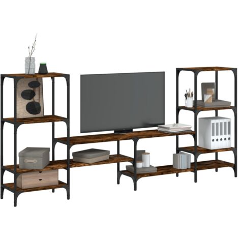 Meuble TV-Banc TV-Meuble Télé chêne fumé 206,5x28,5x95 cm bois d'ingénierie 797392 (1/5)