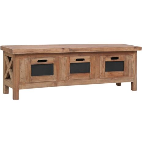 Meuble TV avec 3 tiroirs-Banc TV 120x30x40 cm Bois d'acajou massif 435490 (1/5)