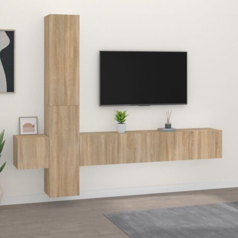 Ensemble de meubles TV 5 pcs-Banc TV-Meuble Télé Chêne sonoma Bois d'ingénierie 171755 (1/5)
