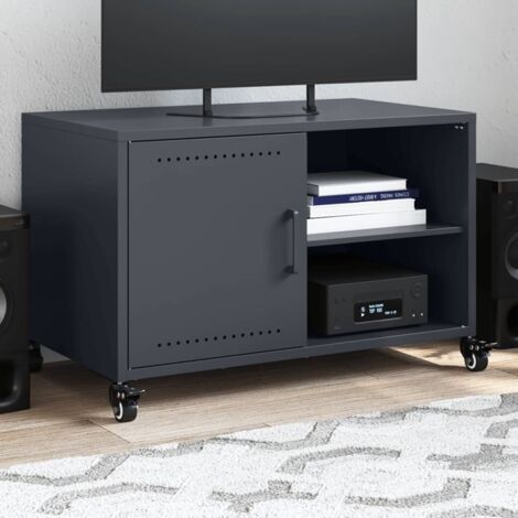 Meuble TV-Banc TV-Meuble Télé anthracite 68x39x43,5 cm acier 392610 (1/5)