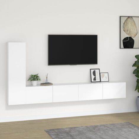 Ensemble de meubles TV 3 pcs-Banc TV-Meuble Télé Blanc Bois d'ingénierie 918130 (1/5)