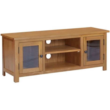 Meuble TV-Banc TV-Meuble Télé 110x35x44 cm Bois de chêne massif 201936 (1/5)