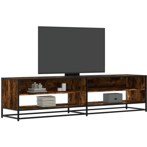 Meuble TV-Banc TV-Meuble Télé chêne fumé 180,5x40x46 cm bois d'ingénierie 873054 (1/5)