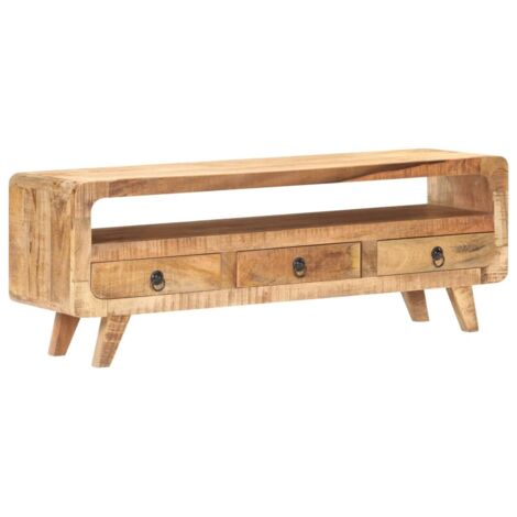 Meuble TV-Banc TV-Meuble Télé 117x30x41 cm Bois de manguier massif brut 165897 (1/5)