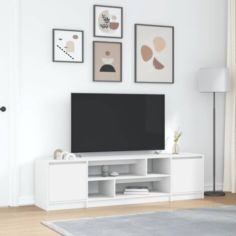 Meuble TV-Banc TV-Meuble Télé blanc 188,5x41x50 cm bois d'ingénierie 786788 (1/5)