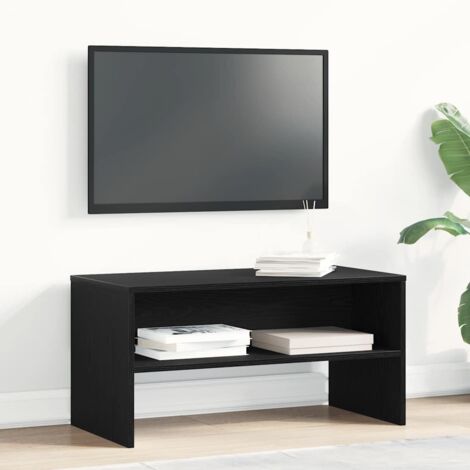 Meuble TV-Banc TV-Meuble Télé chêne noir 80x40x40 cm bois d'ingénierie 229859 (1/5)