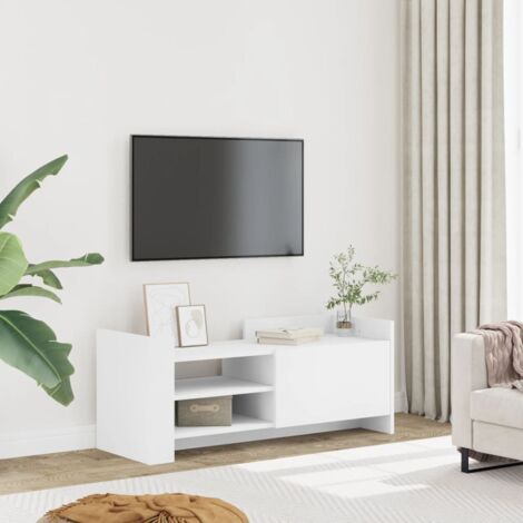 Meuble TV-Banc TV-Meuble Télé Blanc 100x35x40 cm Bois d'ingénierie 336292 (1/5)