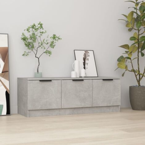 Meuble TV-Banc TV-Meuble Télé Gris béton 102x35x36,5 cm Bois d'ingénierie 401027 (1/5)