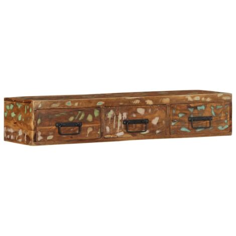 Meuble TV mural-Banc TV-Meuble Télé 100x30x19 cm bois massif de récupération 758902 (1/5)