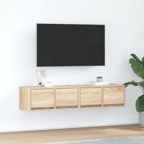 Meubles TV 2 pcs-Banc TV-Meuble Télé chêne sonoma 60x31x25,5 cm bois d'ingénierie 683901 (1/5)