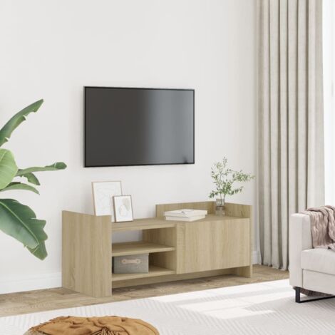 Meuble TV-Banc TV-Meuble Télé Chêne sonoma 100x35x40 cm Bois d'ingénierie 762190 (1/5)