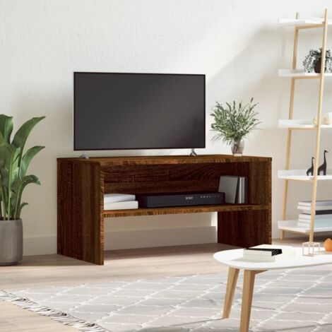 Meuble TV-Banc TV-Meuble Télé chêne marron 80x40x40 cm bois d'ingénierie 245319 (1/5)