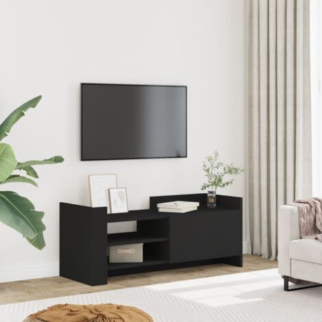 Meuble TV-Banc TV-Meuble Télé Noir 100x35x40 cm Bois d'ingénierie 838139 (1/5)