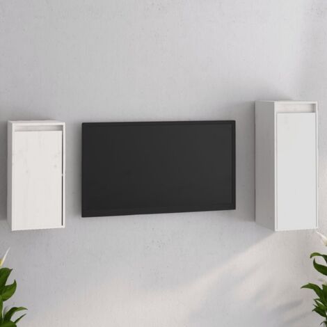 Meubles TV 2 pcs-Banc TV-Meuble Télé Blanc Bois massif de pin 327166 (1/5)