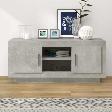 Meuble TV-Banc TV-Meuble Télé gris béton 102x35x45 cm bois d'ingénierie 798294 (1/5)