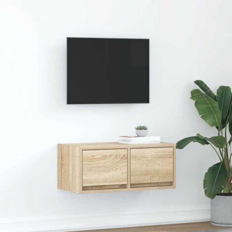 Meuble TV-Banc TV-Meuble Télé chêne sonoma 60x31x25,5 cm bois d'ingénierie 135896 (1/5)