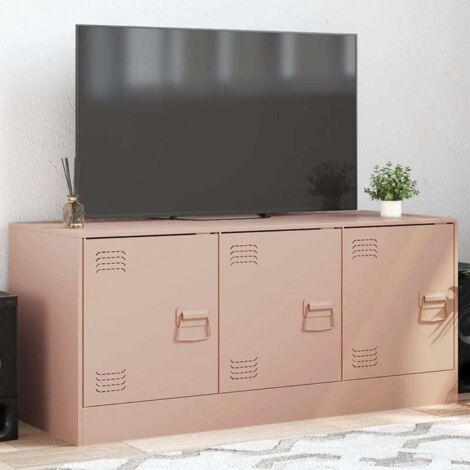 Meuble TV-Banc TV-Meuble Télé rose 99x39x44 cm acier 203865 (1/5)
