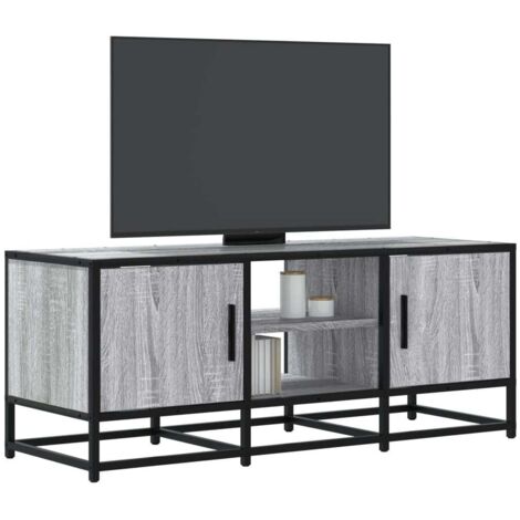 Meuble TV-Banc TV-Meuble Télé sonoma gris 100x35x41 cm bois d'ingénierie et métal 635812 (1/5)