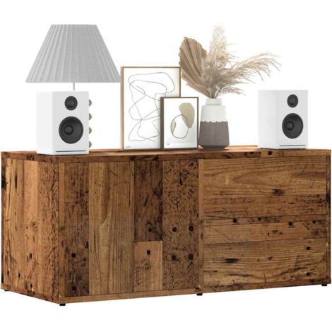 Meuble TV-Banc TV-Meuble Télé vieux bois 80x34x35,5 cm bois d'ingénierie 157600 (1/5)