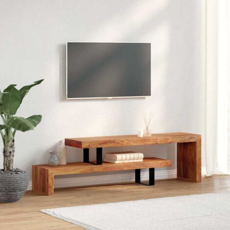 Meuble TV-Banc TV-Meuble Télé Bois d'acacia massif 646420 (1/5)