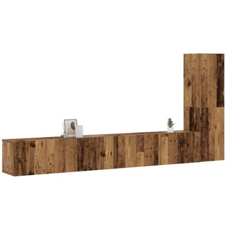 Meubles TV muraux 3 pc-Banc TV-Meuble Télés vieux bois bois d'ingénierie 868457 (1/5)