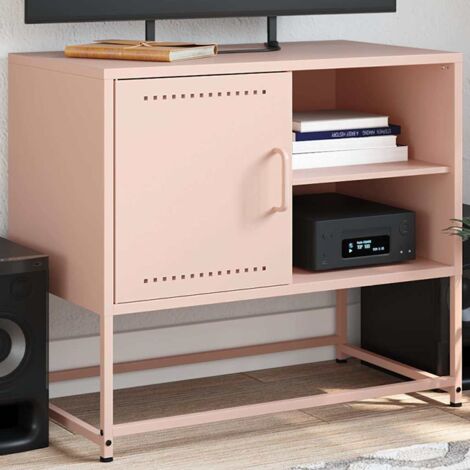 Meuble TV-Banc TV-Meuble Télé rose 68x39x60,5 cm acier 283102 (1/5)