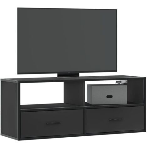 Meuble TV-Banc TV-Meuble Télé noir 100x31x39,5 cm bois d'ingénierie et métal 837873 (1/5)
