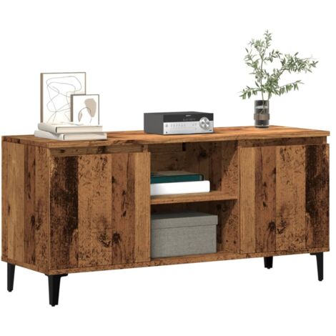 Meuble TV-Banc TV-Meuble Télé vieux bois 102x35x50 cm bois d'ingénierie 233378 (1/5)