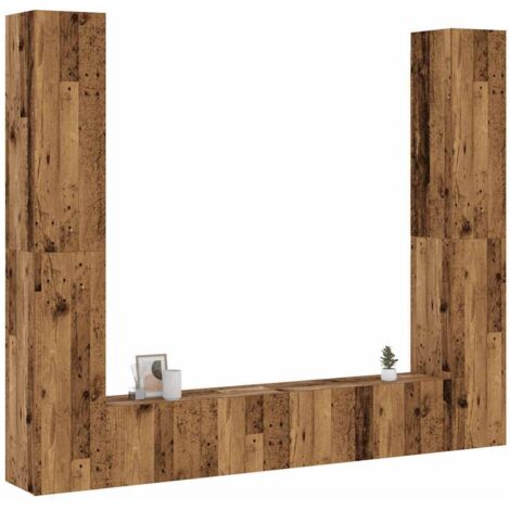 Meubles TV muraux 6 pcs-Banc TV-Meuble Télé vieux bois bois d'ingénierie 830309 (1/5)