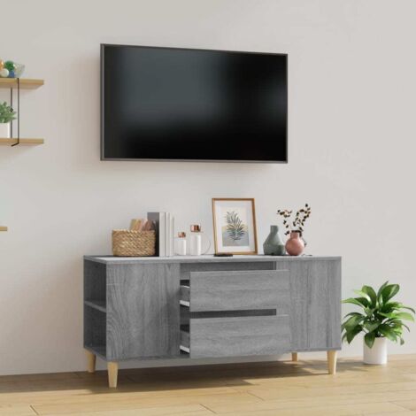Meuble TV-Banc TV-Meuble Télé Sonoma gris 102x44,5x50 cm Bois d'ingénierie 836904 (1/5)