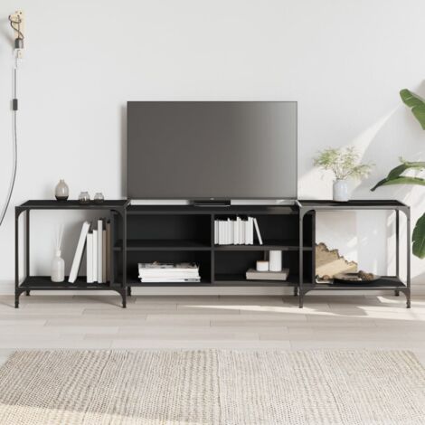 Meuble TV-Banc TV-Meuble Télé noir 203x37x50 cm bois d'ingénierie 127634 (1/5)