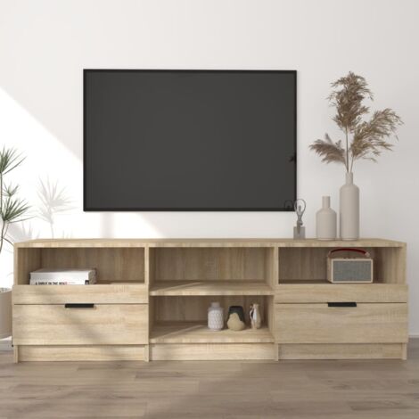 Meuble TV-Banc TV-Meuble Télé Chêne sonoma 150x33,5x45 cm Bois d'ingénierie 214952 (1/5)