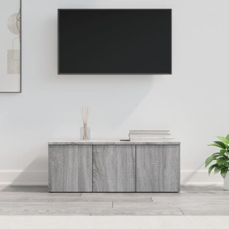 Meuble TV-Banc TV-Meuble Télé Sonoma gris 80x34x30 cm Bois d'ingénierie 458799 (1/5)