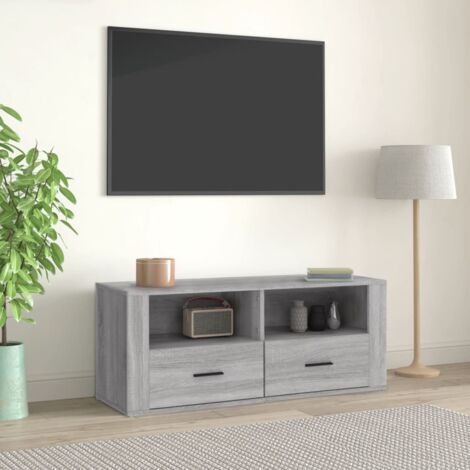 Meuble TV-Banc TV-Meuble Télé Sonoma gris 100x35x40 cm Bois d'ingénierie 396537 (1/5)
