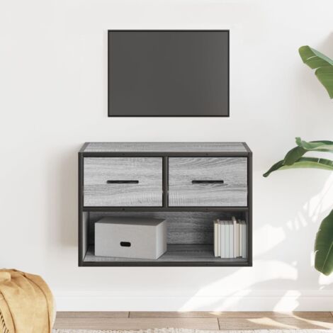 Meuble TV-Banc TV-Meuble Télé sonoma gris 60x31x39,5 cm bois d'ingénierie et métal 731997 (1/5)