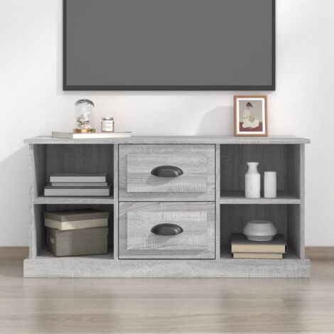 Meuble TV-Banc TV-Meuble Télé sonoma gris 99,5x35,5x48 cm bois d'ingénierie 763962 (1/5)