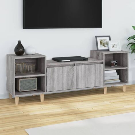 Meuble TV-Banc TV-Meuble Télé Sonoma gris 160x35x55 cm Bois d'ingénierie 170599 (1/5)