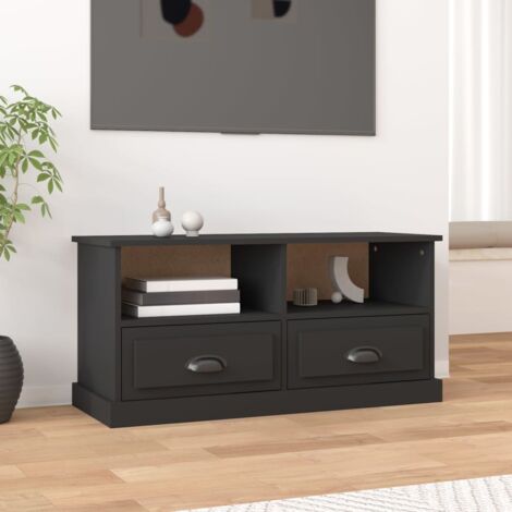 Meuble TV-Banc TV-Meuble Télé noir 93x35,5x45 cm bois d'ingénierie 765522 (1/5)