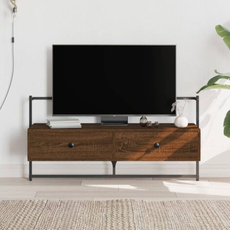 Meuble TV mural-Banc TV-Meuble Télé chêne marron 100,5x30x51 cm bois d'ingénierie 715657 (1/5)