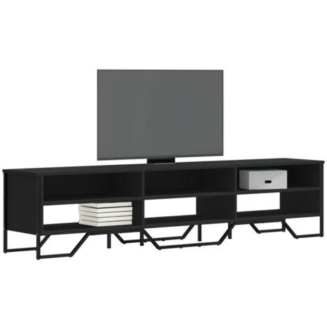 Meuble TV-Banc TV-Meuble Télé noir 180x34x41 cm bois d'ingénierie 491108 (1/5)
