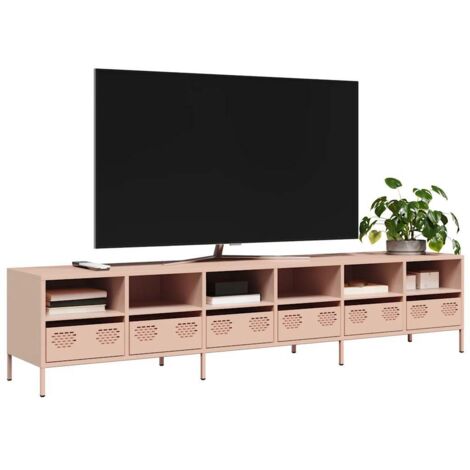 Meuble TV-Banc TV-Meuble Télé rose 202x39x43,5 cm acier laminé à froid 979626 (1/5)