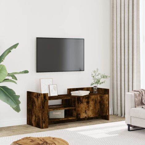 Meuble TV-Banc TV-Meuble Télé Chêne fumé 100x35x40 cm Bois d'ingénierie 101836 (1/5)
